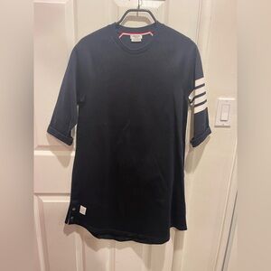 Thom Browne Navy Dress with Tricolor Detail